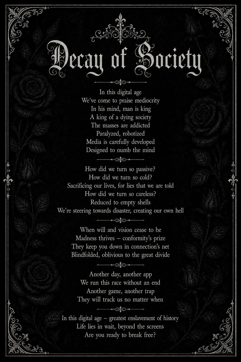 Decay of Society